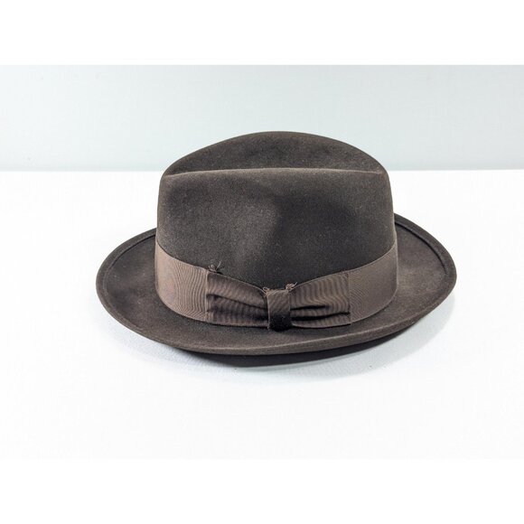 Vintage BILTMORE Senator Walnut brown wool hat, Small 55 - 6 7/8 classic fedora - Picture 7 of 10